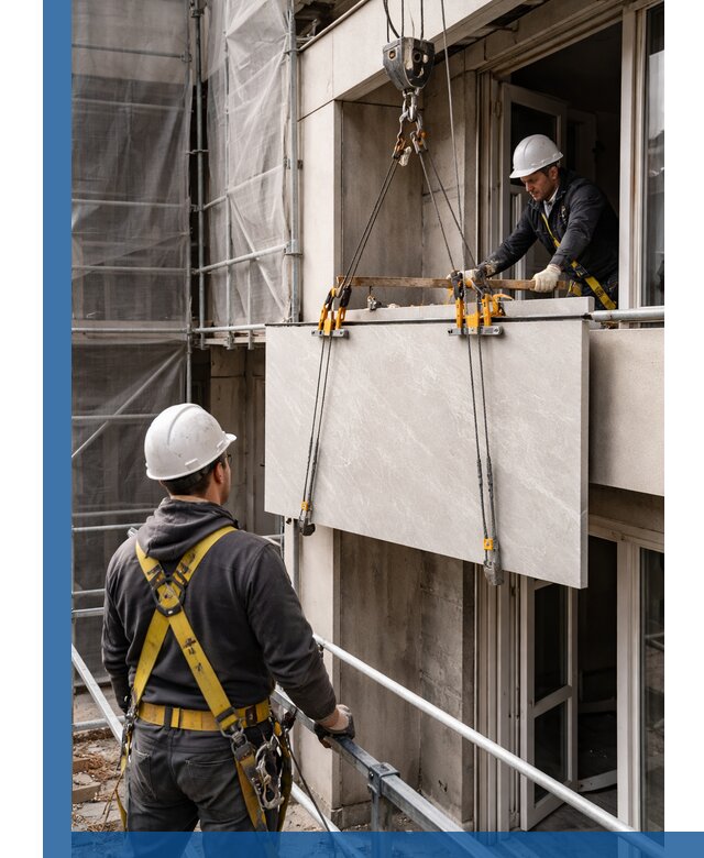 Подъем керамогранита на этаж в Арзамасе грузчиками и техникой