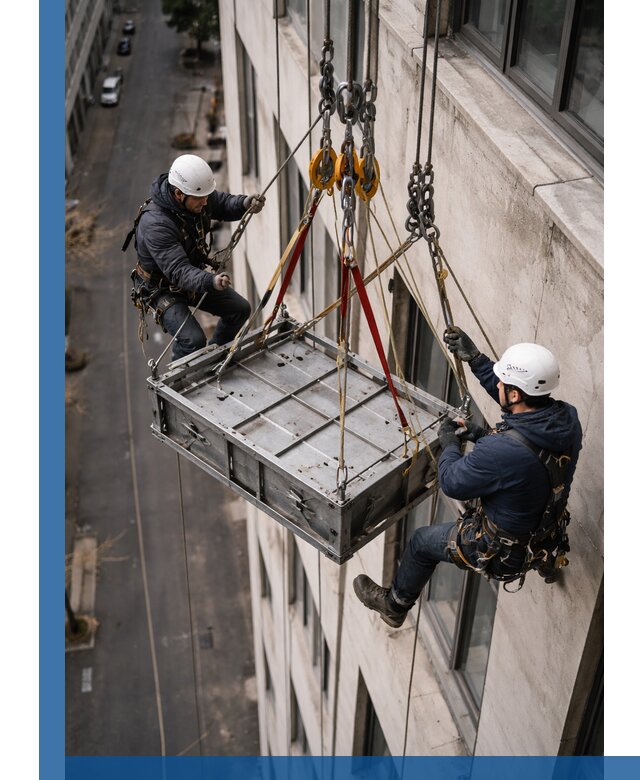 Спуск и подъем грузов по фасаду в Арзамасе для зданий
