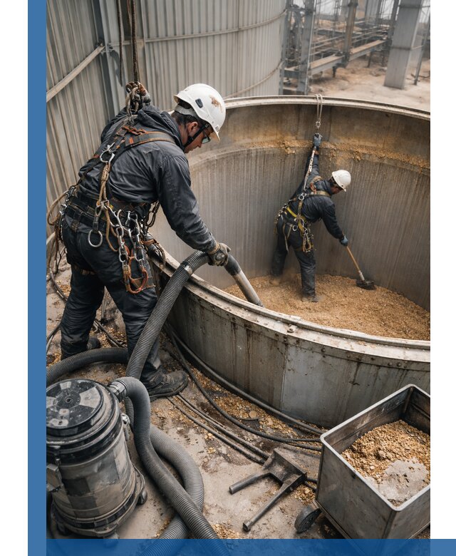 Профессиональная чистка зерновых бункеров в Арзамасе с выездом