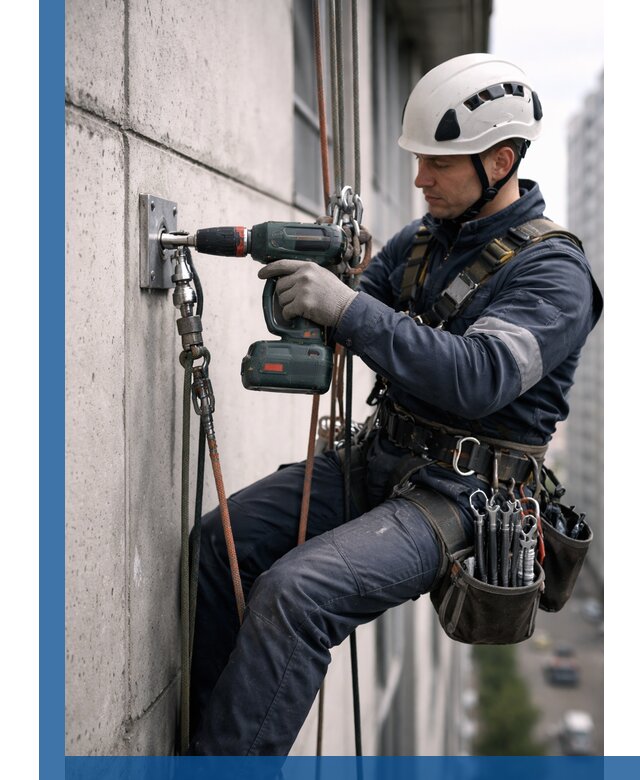 Установка анкерных точек для высотных работ в Арзамасе