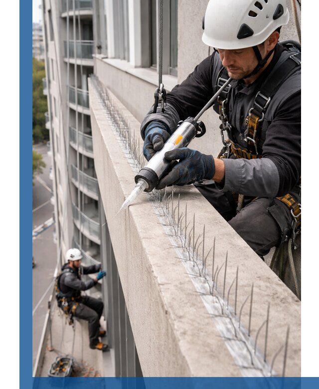 Установка шипов от птиц на фасадах и кровлях в Арзамасе